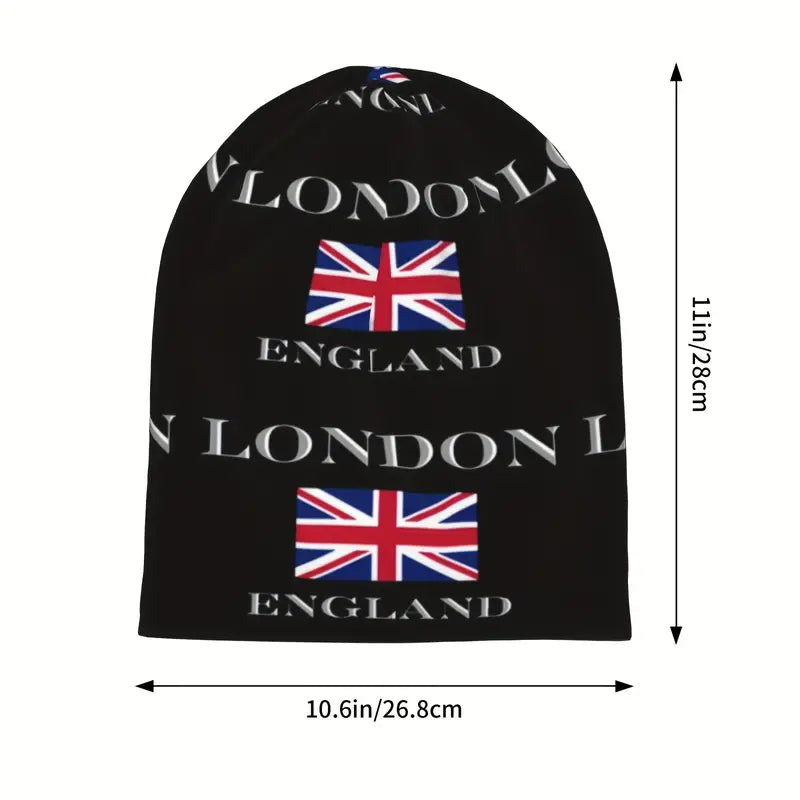 Beanie Black London England Union Jack Flag