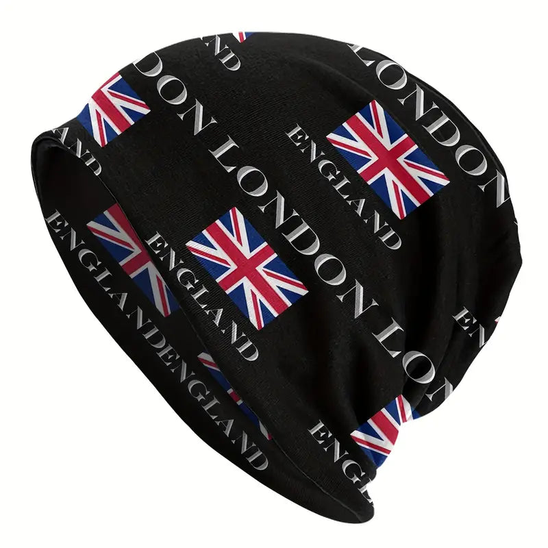 Beanie Black London England Union Jack Flag