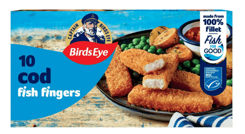 Fish Cod Bids Eye Birds Eye Cod Fish Fingers 10pk 300g (1/2lb Ship Weight)