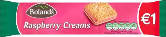 <p><span data-mce-fragment="1">Bolands Sweet Raspberry flavored cream in two delicious biscuits.</span></p> <p><span data-mce-fragment="1">Made in Ireland.</span></p>