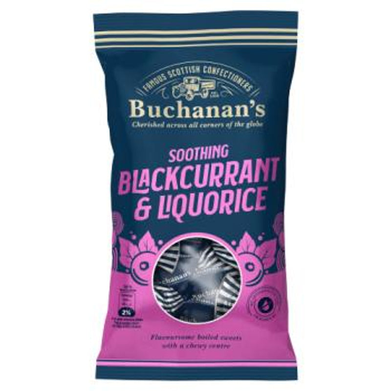 Smooth and fruity blackcurrant sweets with a soft and chewy liquorice centre.