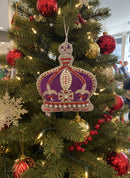 #24 Tinker Tailor Purple Crown with Multi Crystals Christmas Ornament.