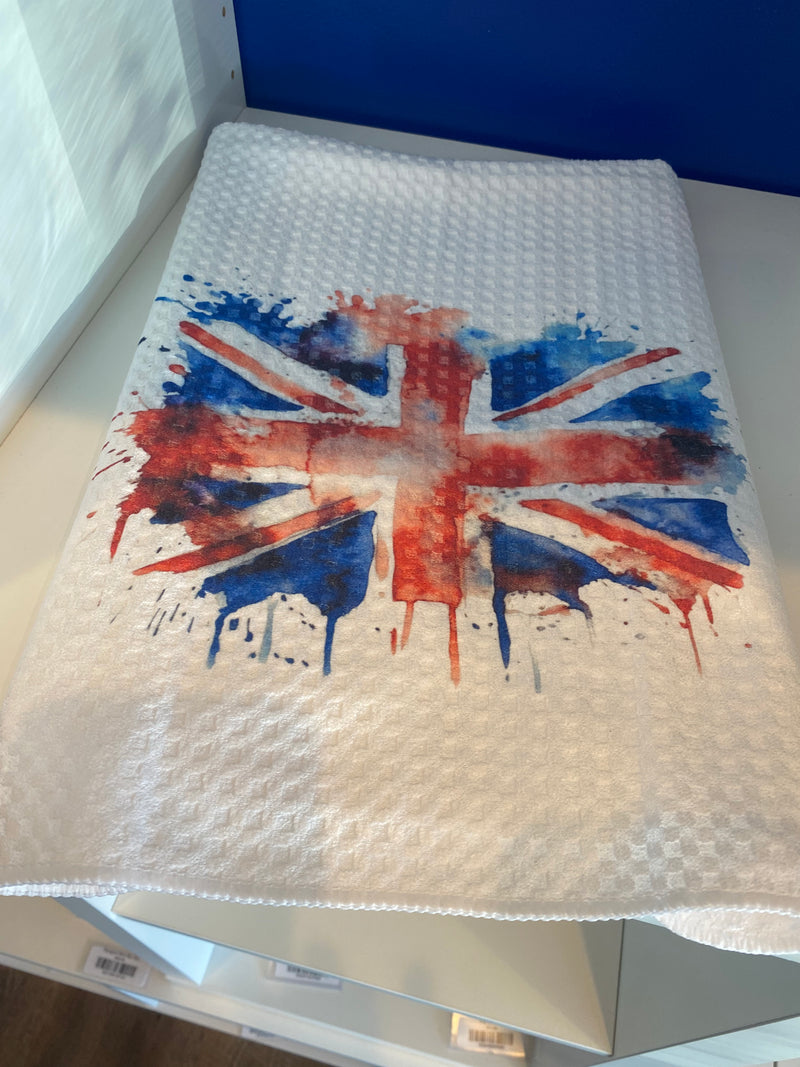 Tea Towel. Handmade Tatty Union Jack 15" x 27"