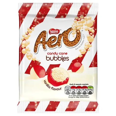 Nestle Aero Candy Cane Vanilla Bubbles Bag 70g