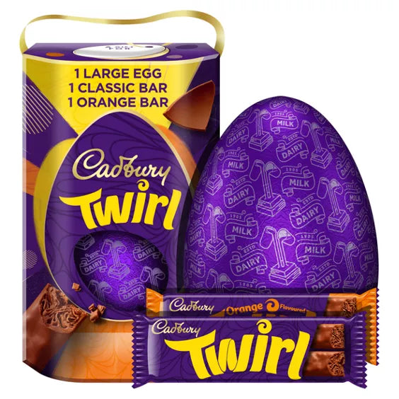 Cadbury Twirl Milk Chocolate & Orange Flavoured Bars 241g