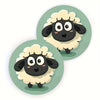 Car Coaster - Cute Sheep 2 Pcs Size 2.7" x 2.7"