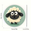 Car Coaster - Cute Sheep 2 Pcs Size 2.7" x 2.7"
