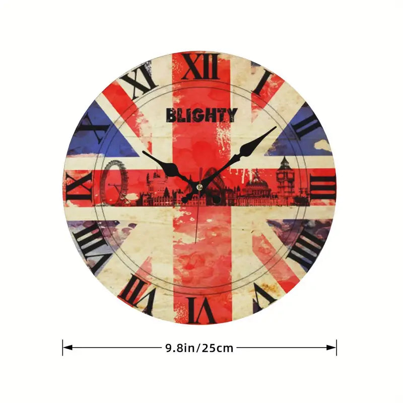 Clock - Union Jack Blighty and Icons, Wall Clock 10"
