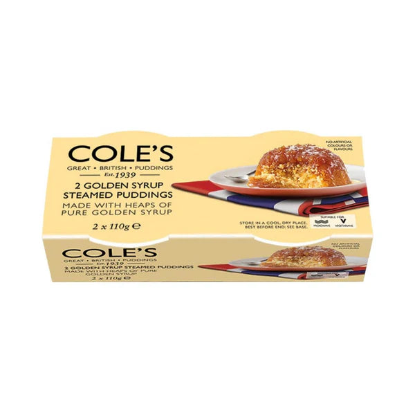 Cole's Golden Syrup Steamed Puddings 2 x 110g