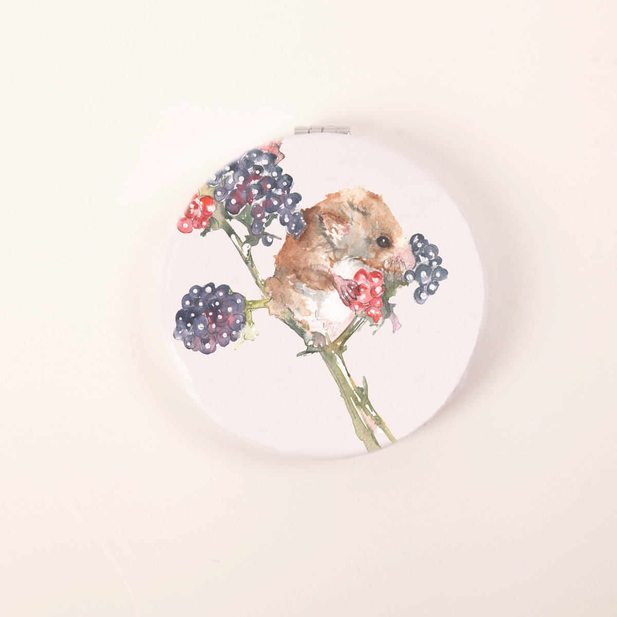 Compact Mirror - Field Mouse Design Watercolour
