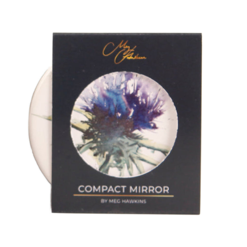 Compact Mirror - Thistle Design Watercolour