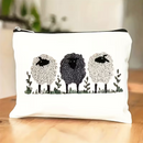 Cosmetic - 3D Flat Woolly Sheep Design Size- 8.6" x 5.9" designs may vary