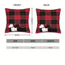 Cushion Cover - White and Black Scottie Dog with Tartan Background (Pillow Insert not included) 18" x 18"