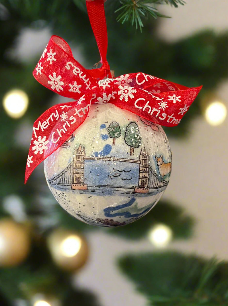 Christmas Ornaments. Custom Made London Icon (Blue) 4"