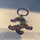 Key Ring - 3 Union Jack Flag Moustache Keyring