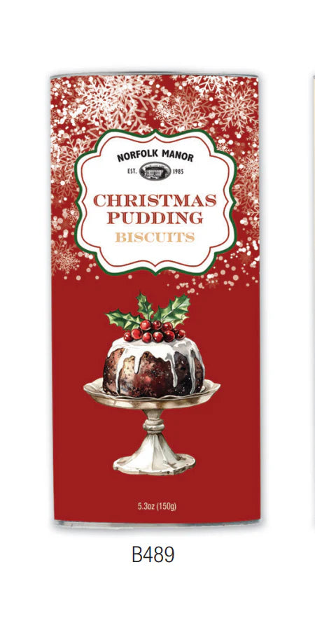 Norfolk Manor Christmas Pudding Biscuits Tube 150g