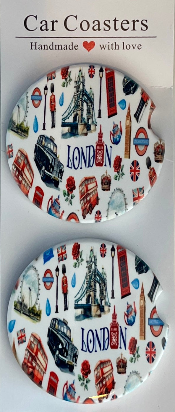 Car Coaster - Custom Made - London eye - Ceramic