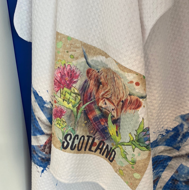 Tea towel. Custom Made Scottish Highland Cool.