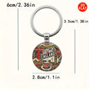 Key Ring - Old London Landmarks (Big Ben, Red Bus) Approx Size 1.1" x 2.36"