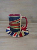 Mug 15oz. Custom made Wrap around Union Jack Flag (Red inner and Handle)