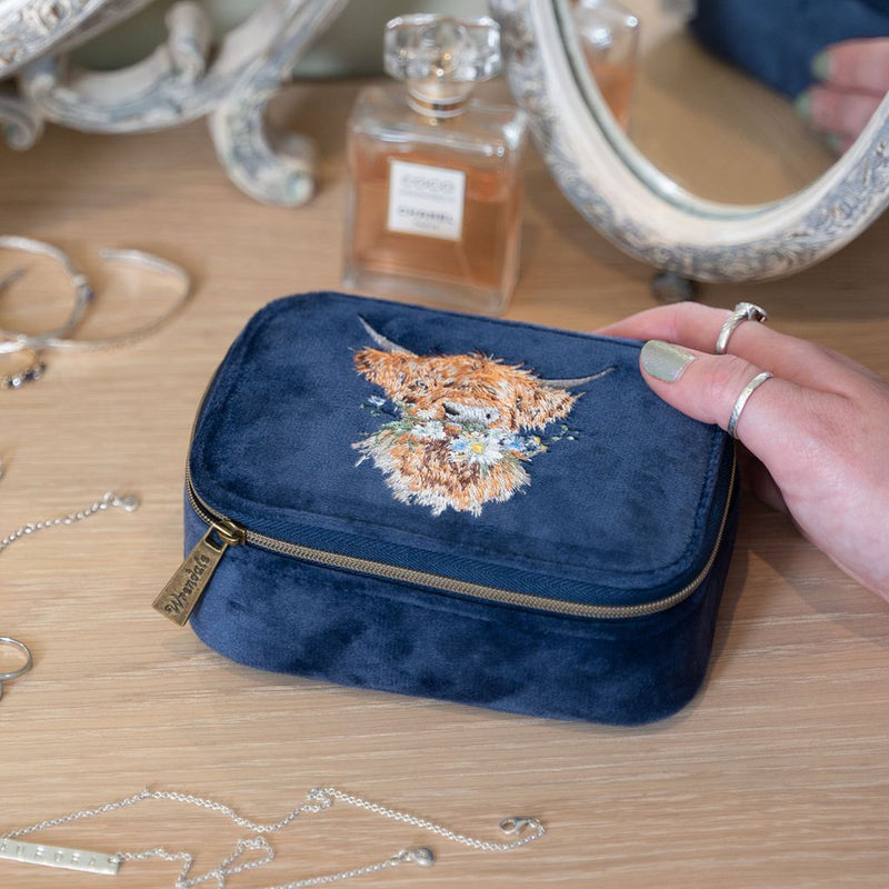 Accessory Case - 'Daisy Coo' Highland Cow Embroidered