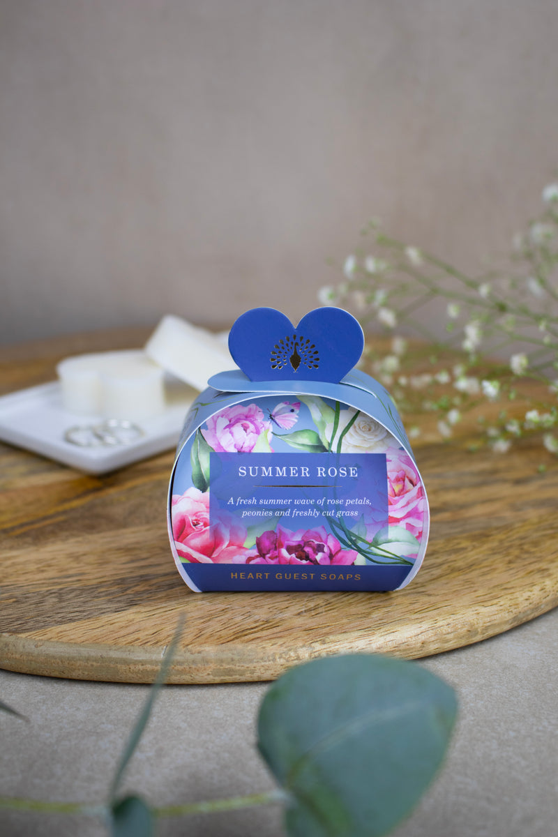 English Soap Company Summer Rose Heart Shaped Gift Soaps 3 x 20g