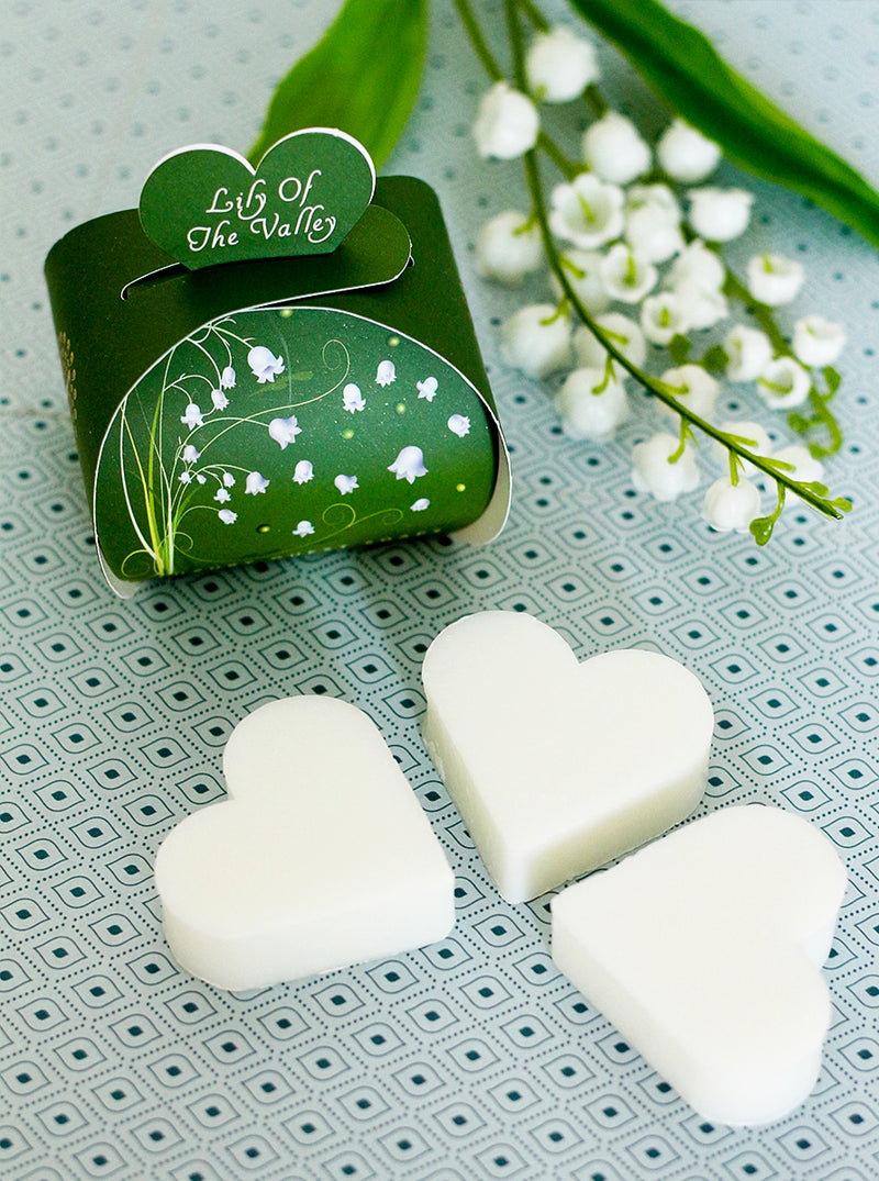 English Soap Company Lily of the Valley Heart Shaped Gift Soaps 3 x 20g