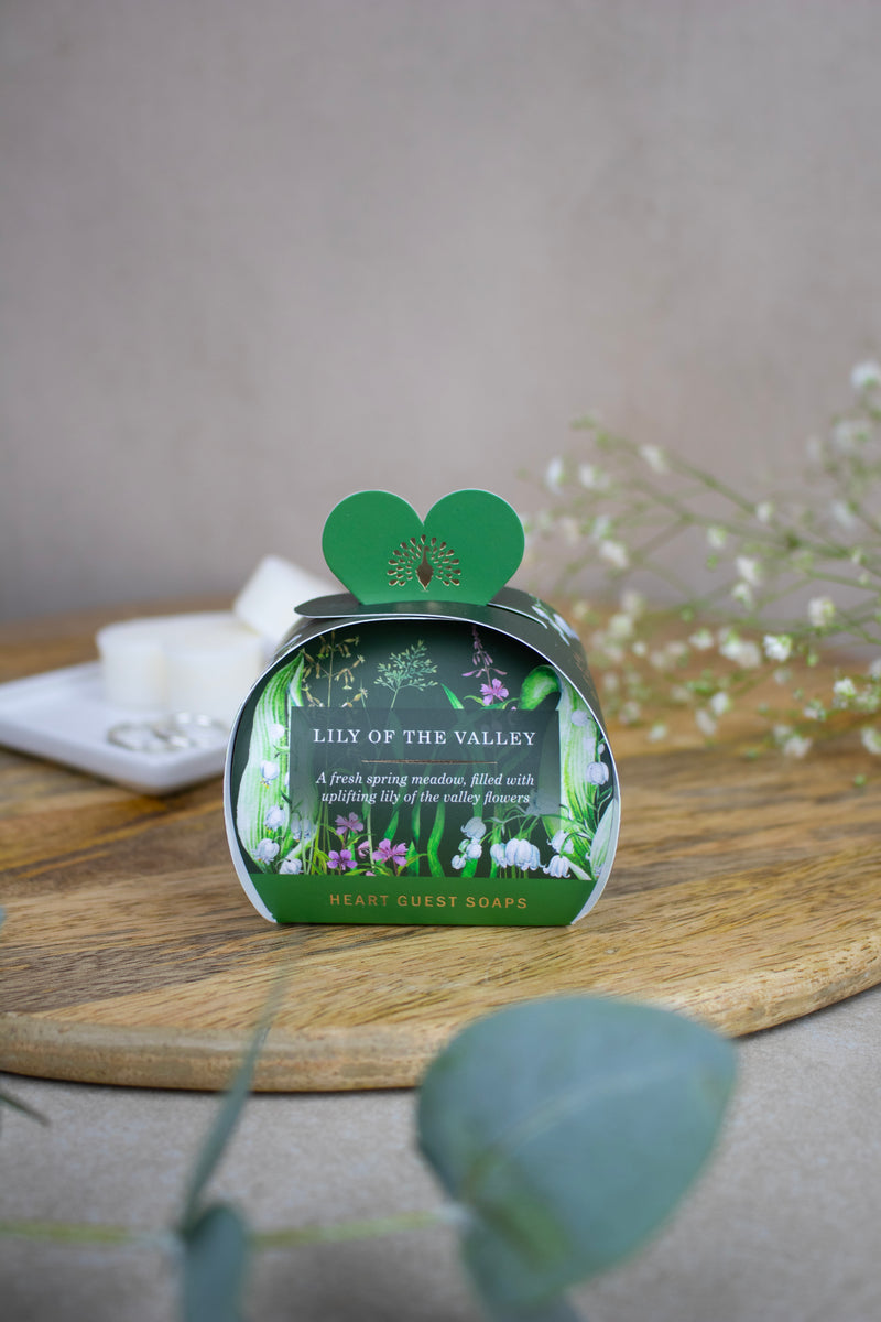 English Soap Company Lily of the Valley Heart Shaped Gift Soaps 3 x 20g