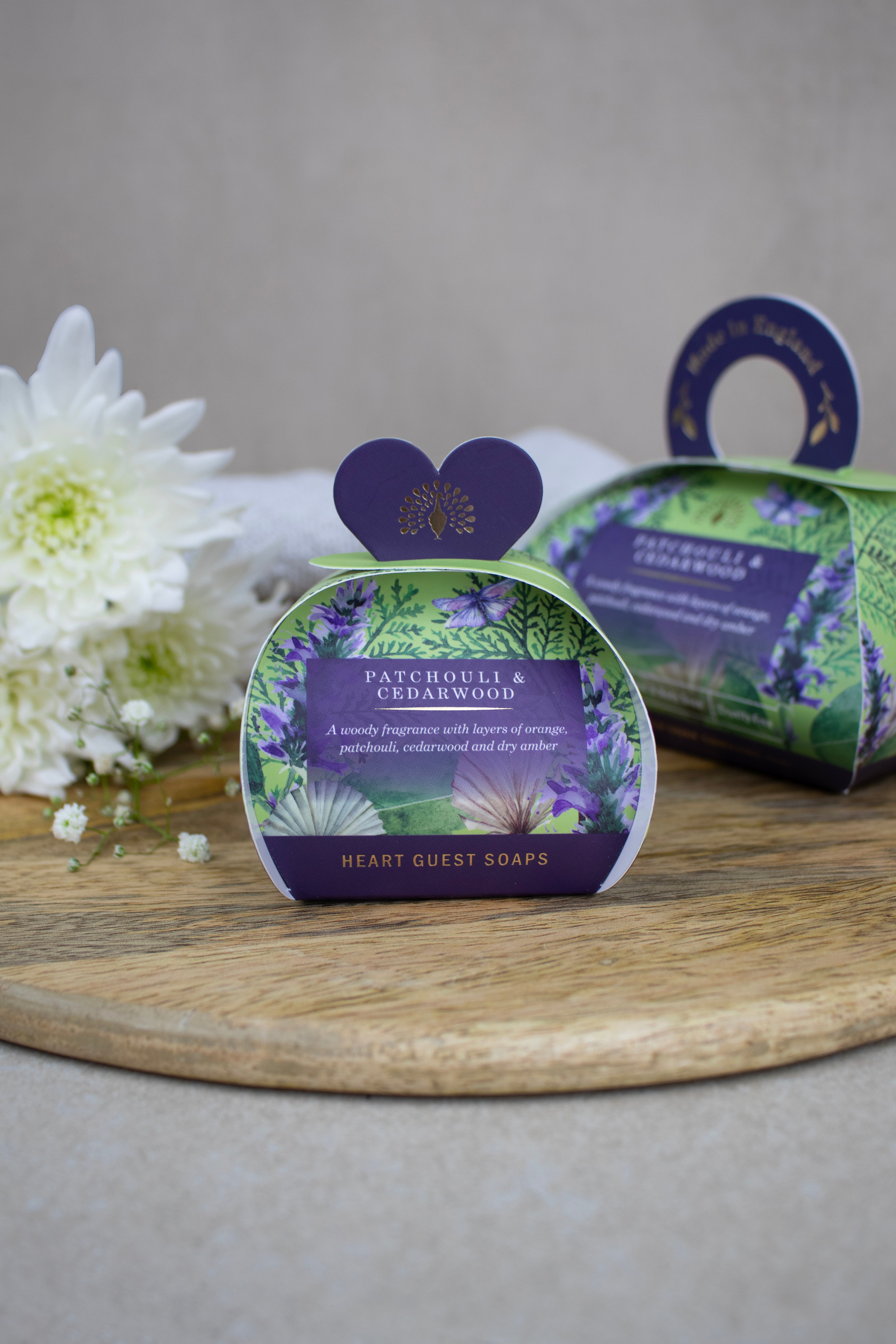 Heart Shaped Gift Soaps 3 x 20g - Patchouli & Cedarwood
