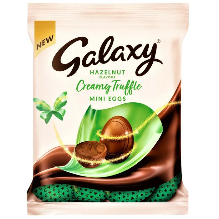Galaxy Milk Chocolate & Creamy Hazelnut Truffles Easter Mini Eggs Bag 74g