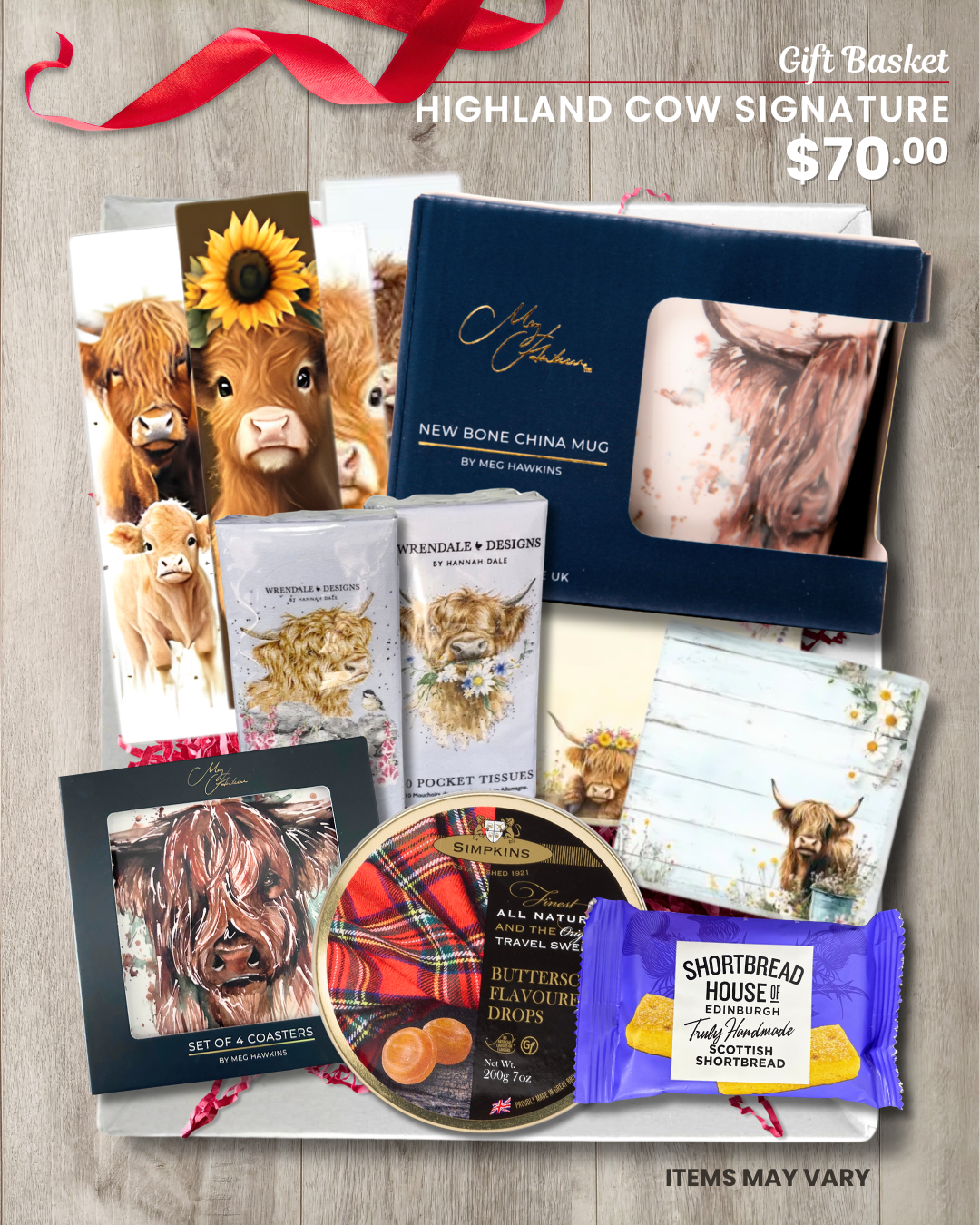 Gift Basket - $70.00 Highland Cow Signature