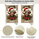 Garden Flag - Christmas Highland Cow 18" x 12" (Pole not included)