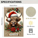 Garden Flag - Christmas Highland Cow 18" x 12" (Pole not included)