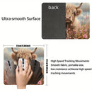 Mouse Pad - Highland Cow with Flowers Approx Size 8.66"