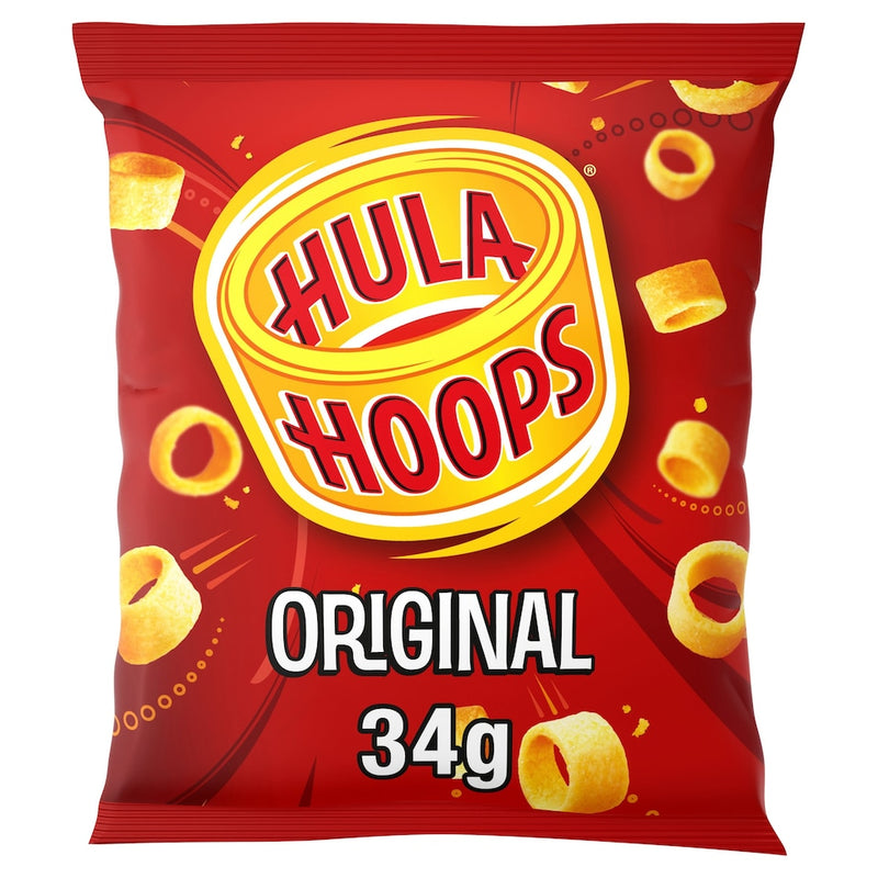 Hula Hoops Crisps Ready Salted Original Flavor 34g Bag