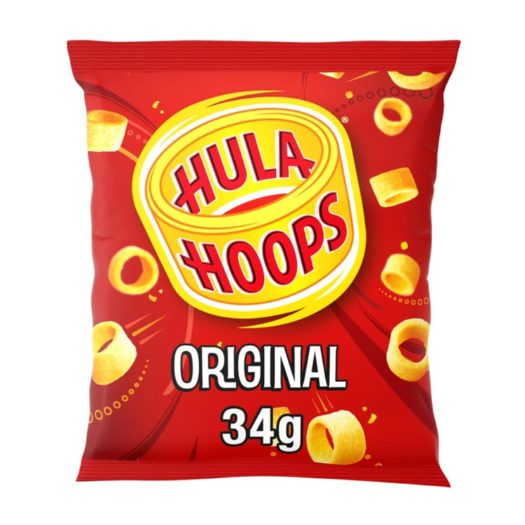 Hula Hoops Crisps Ready Salted Original Flavor 34g Bag