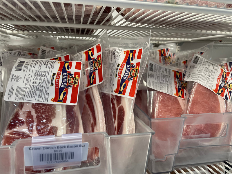 Crown Danish Back Bacon 8oz (1/2lb Ship Weight)