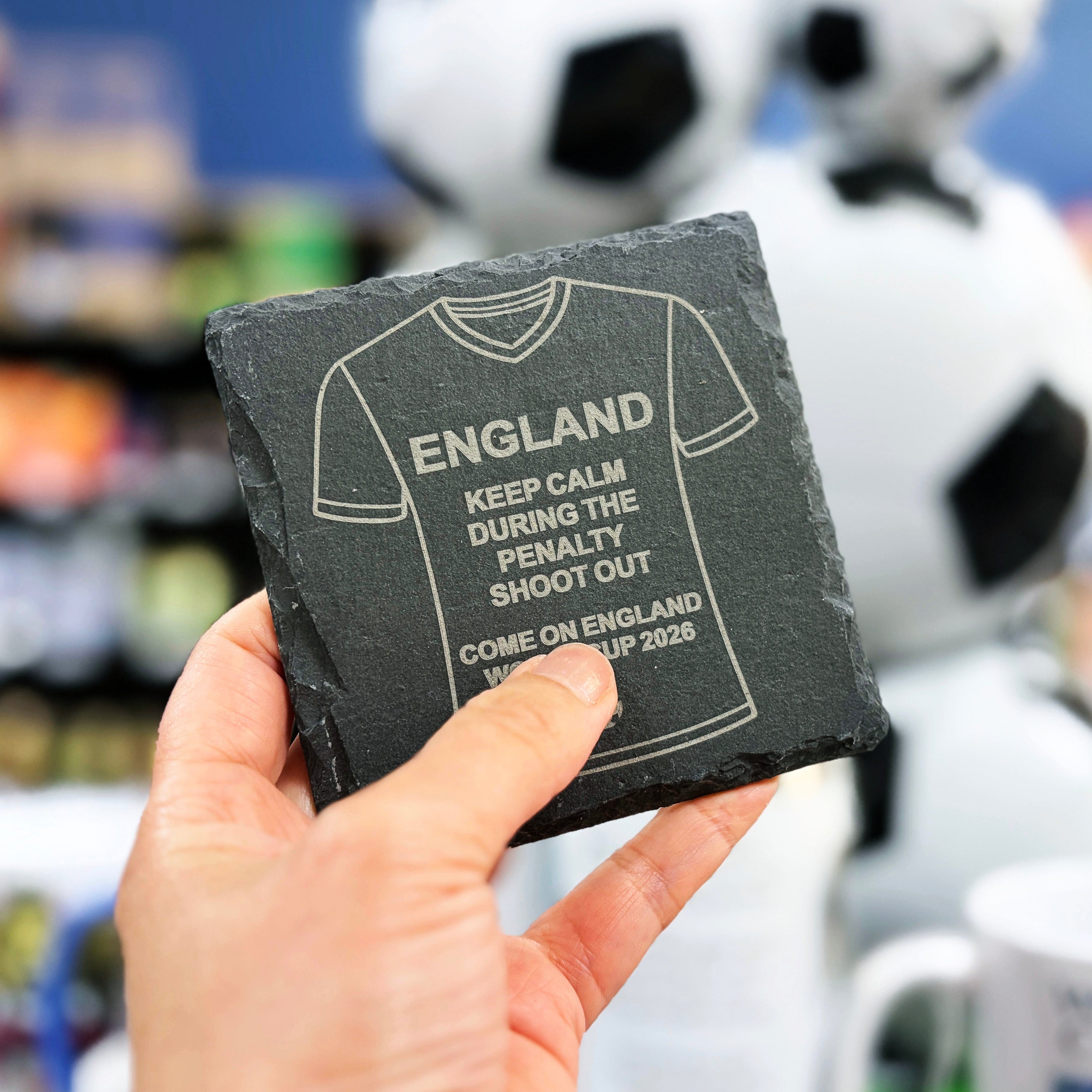 2026 England Slate Coaster (Keep Calm) 4" x 4"
