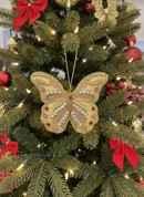 #63 Tinker Tailor Gold Butterfly with Crystals Christmas Ornament.
