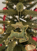 #30 Tinker Tailor Moss Green Crystal Stag Christmas Ornament.