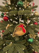 #58 Tinker Tailor Red Crystal Robin Christmas Ornament.