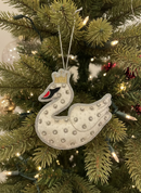 #31 Tinker Tailor Crystal Encrusted Swan with Crown Christmas Ornament.