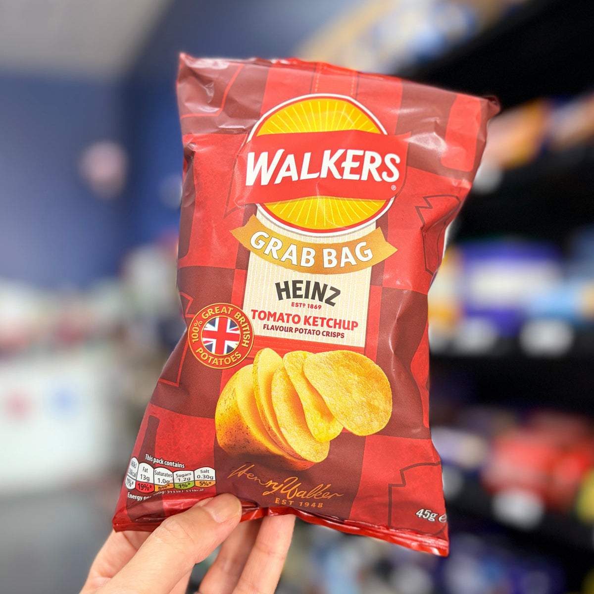 Walkers Tomato Ketchup Crisps Grab Bag 45g