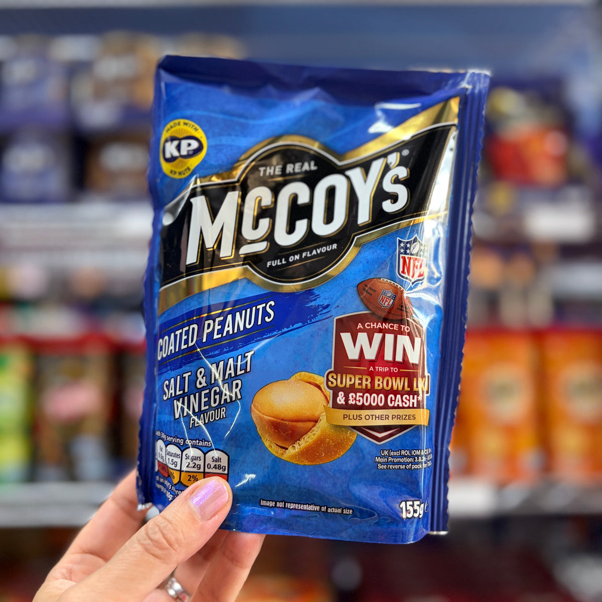McCoy's Salt & Malt Vinegar Flavour Coated Peanuts 155g