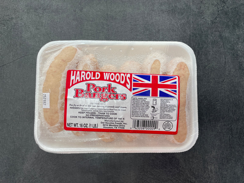 Harold Wood's Pork Bangers 6pk 16oz (1lb Ship Weight)