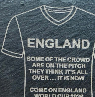 2026 England Slate Coaster (On the Pitch) 4" x 4"
