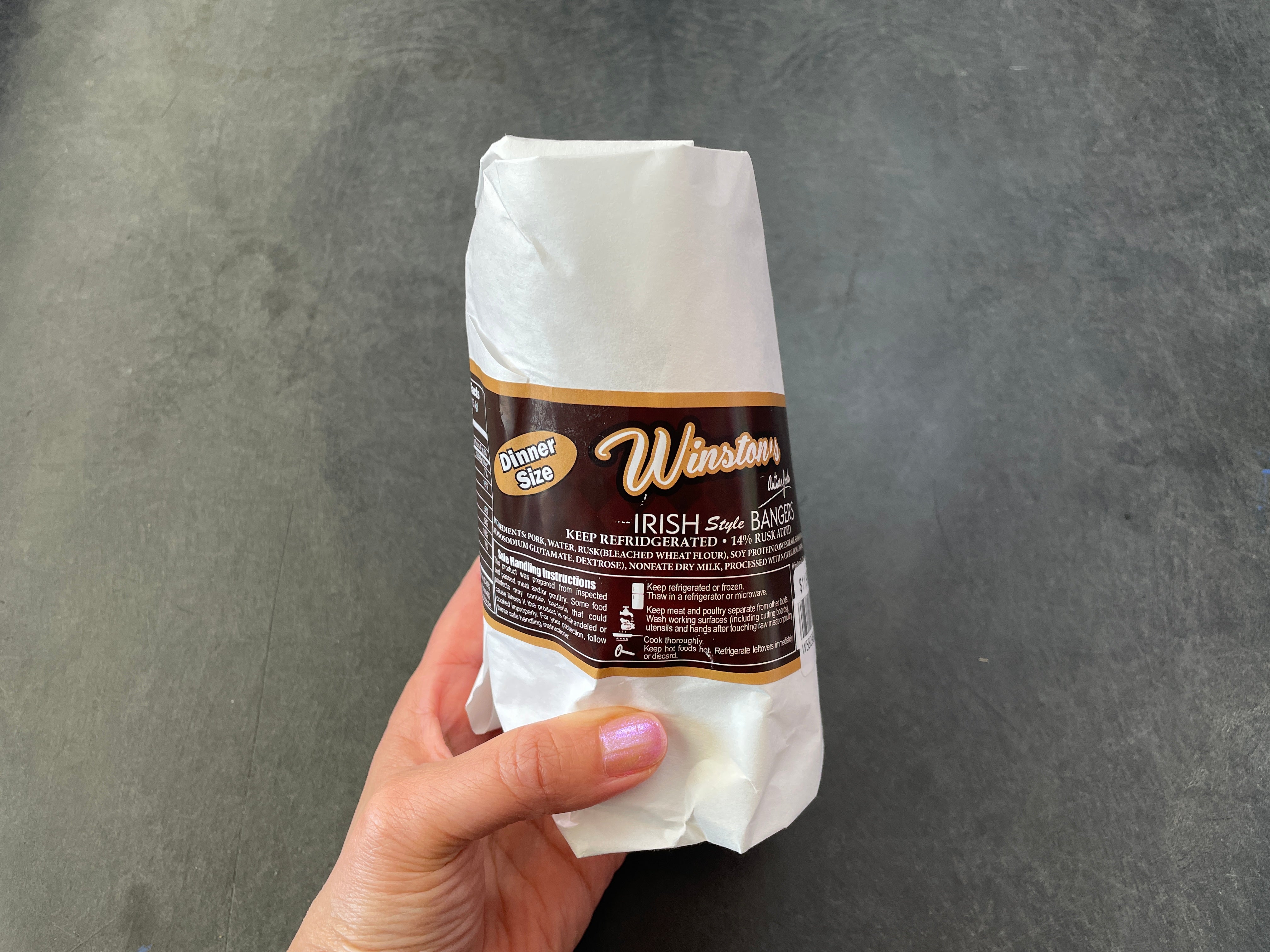 Winston's Irish Pork Dinner Bangers 4pk 16oz (1lb Ship Weight)
