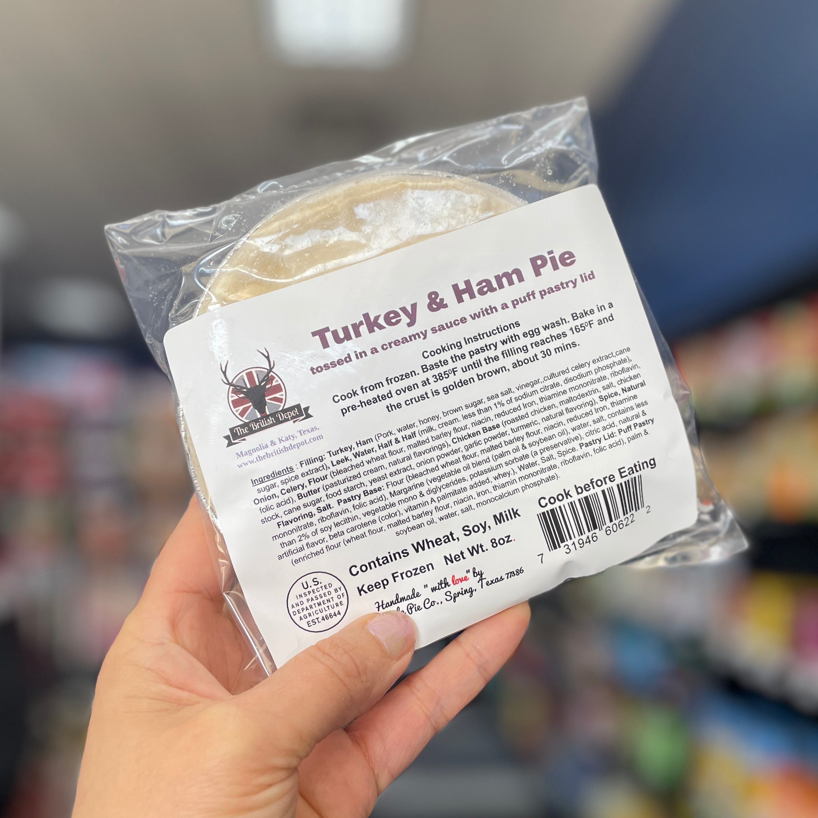 Turkey and Ham Pie 8oz (1/2lb Ship Weight)
