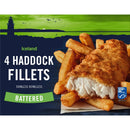 Iceland 4 Battered Haddock Fillets 4PK 440g (1lb Ship Weight)