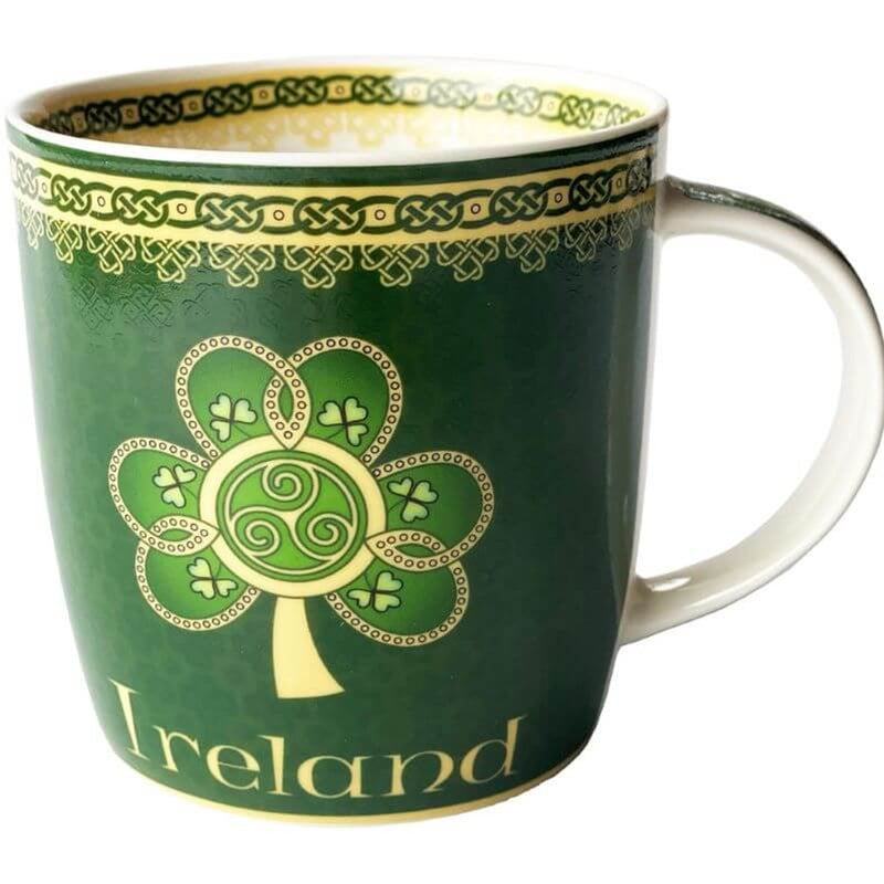 Irish Shamrock Spiral Ceramic Mug